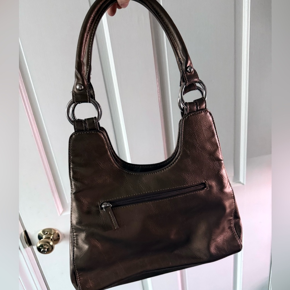 Y2K Brown Leather Shoulder Bag